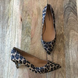 J. Crew Kitten Heel Pumps in Leopard Calf Hair